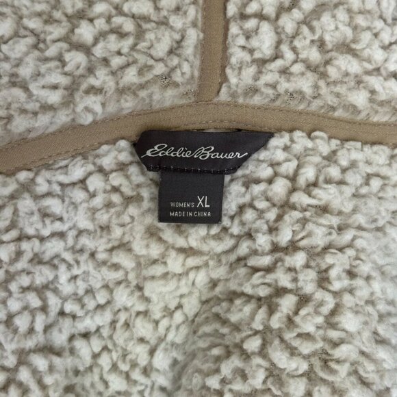 Eddie Bauer Sherpa Fleece 1/2-Zip Hoodie, Size XL, EUC - Picture 3 of 5
